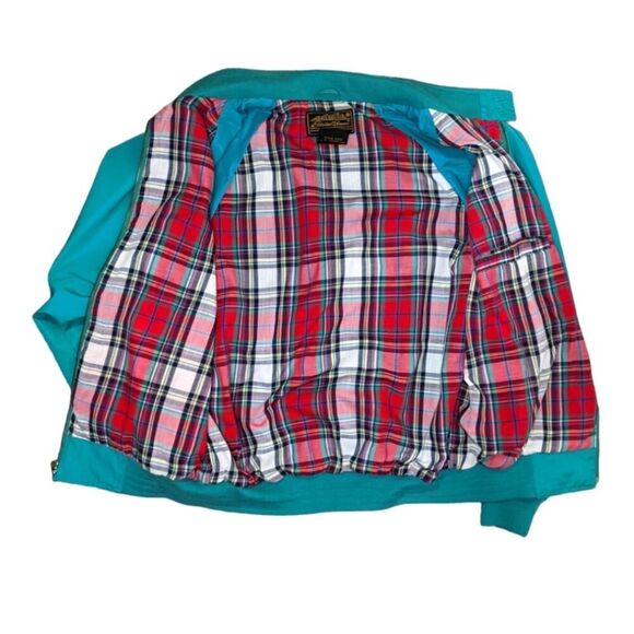 Eddie Bauer VTG 90s Teal Flannel Lined Jacket Men's Spring Coat Grandpa Medium - Picture 2 of 12